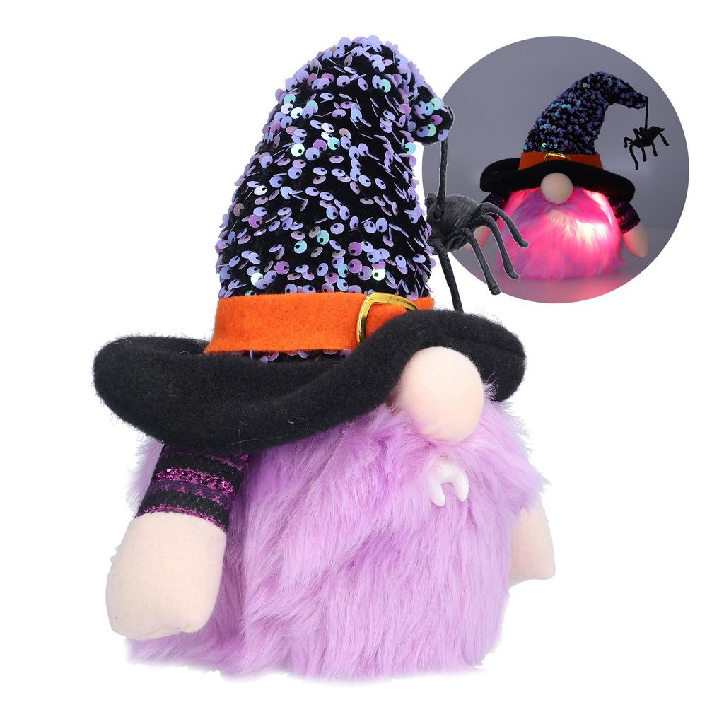 Halloween Decorations Illuminated Dwarf Ornaments Halloween Glowing Faceless Doll for Christmas