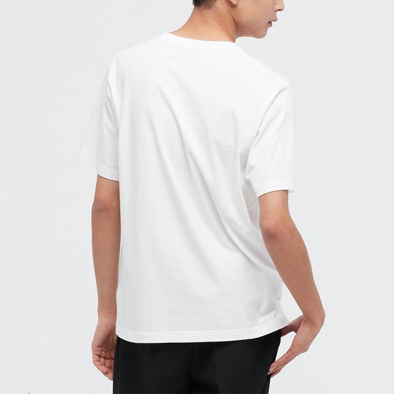 Uniqlo Cartoon Print Crew Neck Cotton T-Shirt Unisex Tops White 447177-00