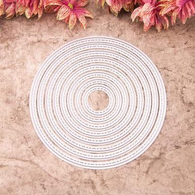 Linia do szycia okrągła ramka wykrojniki metalowy szablon DIY Scrapbooking papierowa karta albumu tłoczenie Craft Die Cut szablon