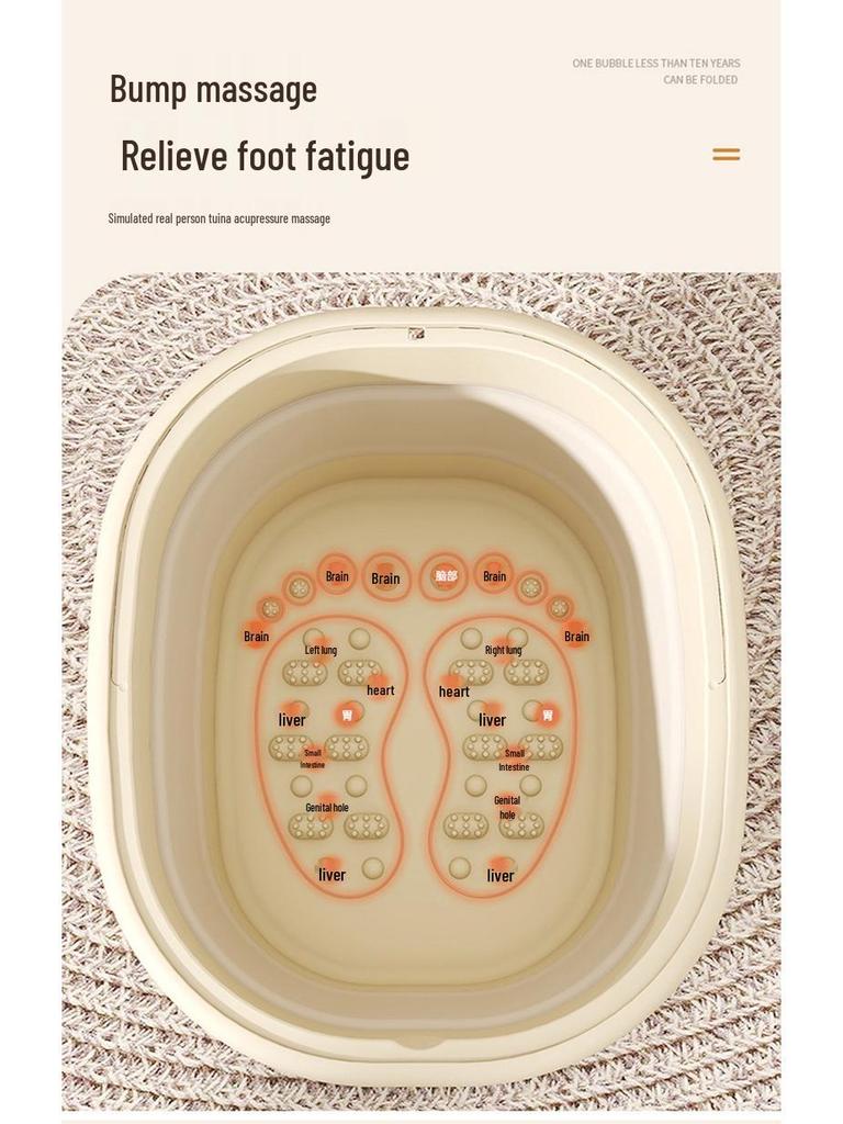 Foldable Thickened Foot Soak & Massage Basin for Home Use