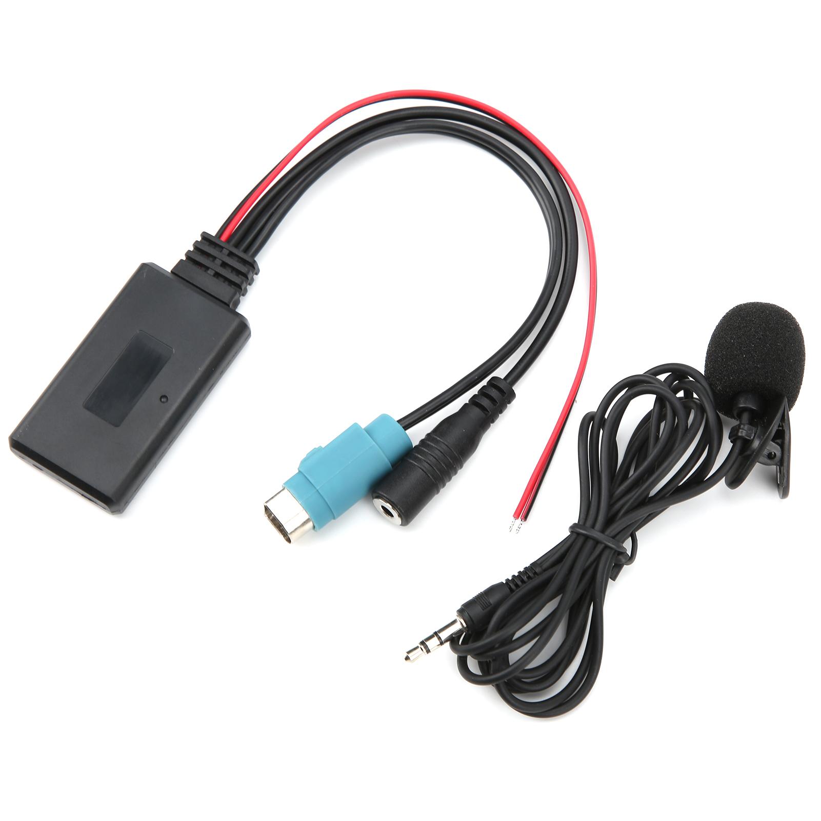 Bluetooth 5.0 AUX Кабель-адаптер с микрофоном Подходит для Alpine KCE‑236B CDA‑9852 E CDE‑9887 R gray