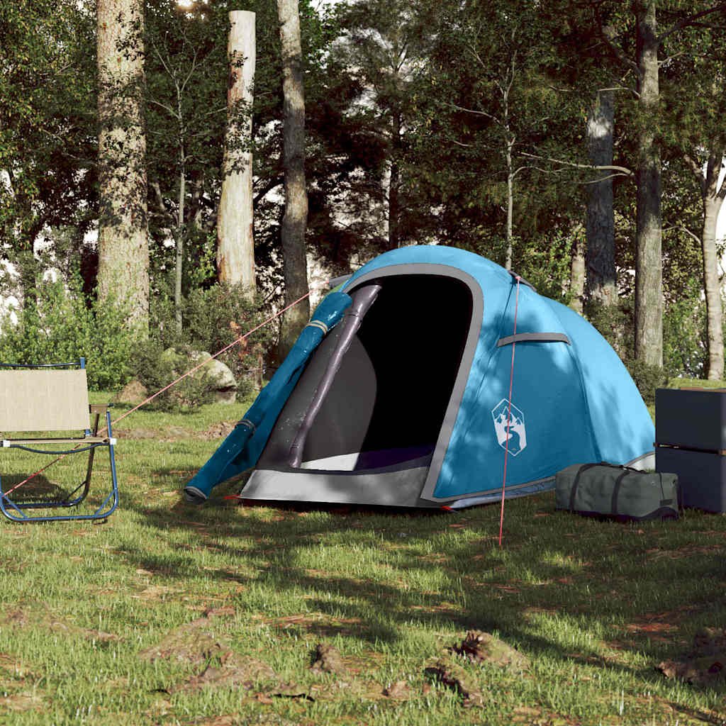 Vidaxl Tourist Tent, Tunnel, 2-Person, Blue, Waterproof
