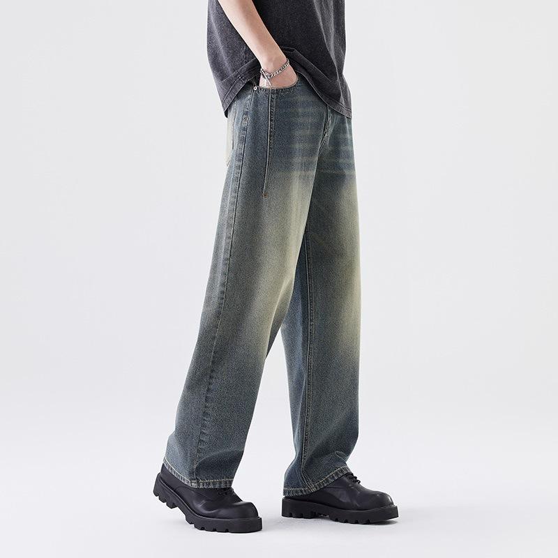 New Spring Loose Scimitar American High Street Wide-leg Pants Men's Jeans Trousers