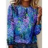 Bright Vibrant Flower 3d Graphic Print T-Shirt Women Fashion Casual Oversized Long Sleeve T-shirt Women Clothes Blossom Tops Tee