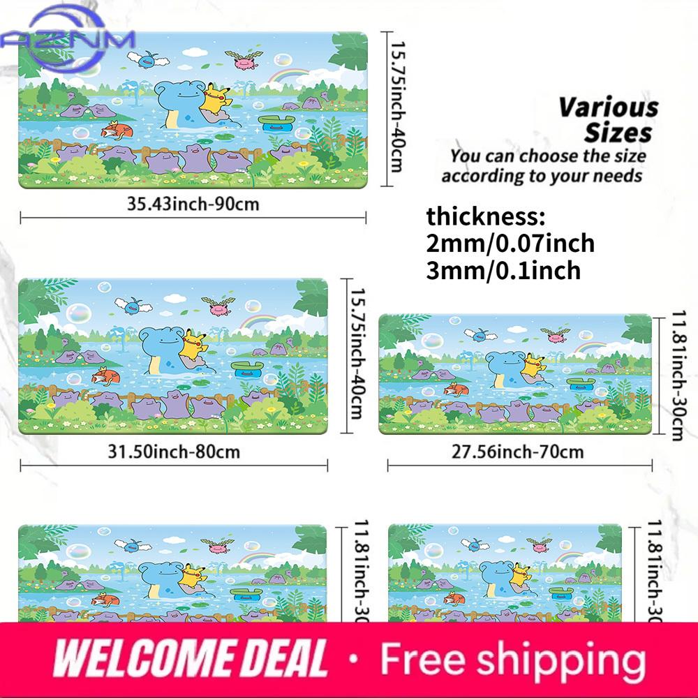 Cute Pokemon Lake Scene Gaming Desk Mat NonSlip Washable 30x80x0.2cm