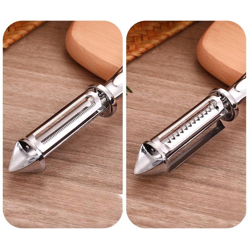 Multi-functional Peeler, Scraper, Grater, Stainless Steel Household Double-head Planer, Zinc Alloy Fruit Peeler