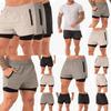 Men's Gym Sports Training Shorts With Breathable Mesh And Zippered Pockets