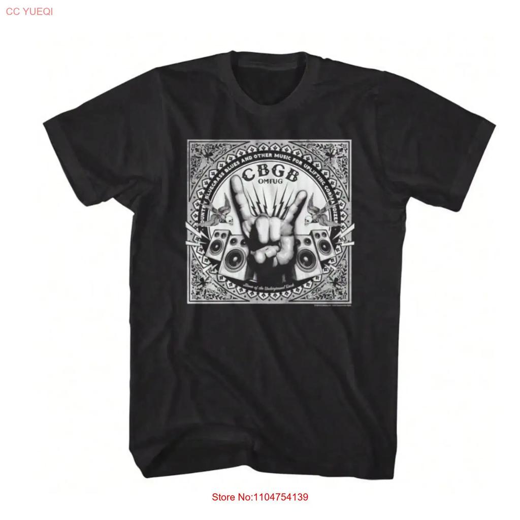 CBGB OMFUG Rock Hand Speakers Mens T Shirt music vintage vintage Washed streetwear Slightly Comfortable Breathable fashion