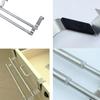 Stainless Steel Double-rod Towel Rack Household Door Retractable Rack Bathroom Storage Shelf