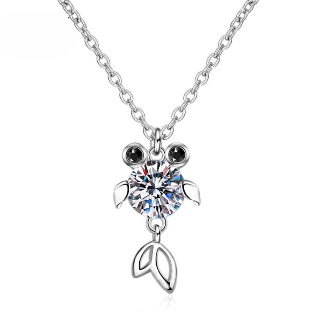 

Gold Inlaid Moissanite Fish Necklace Pt950 Platinum Koi News Niche Diamond Pendant Wedding Gift Fine Jewelry