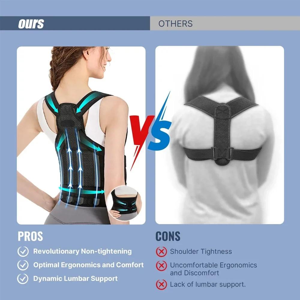 Adjustable Posture Corrector Back Brace For Men Women Orthopedic Support Spinal Alignment Comfortable Upper Back Straps