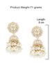 Gold Tone Traditional Kundan & Pearl Jhumki Earrings for Women-ZPFK11012, Stone Pearl,
