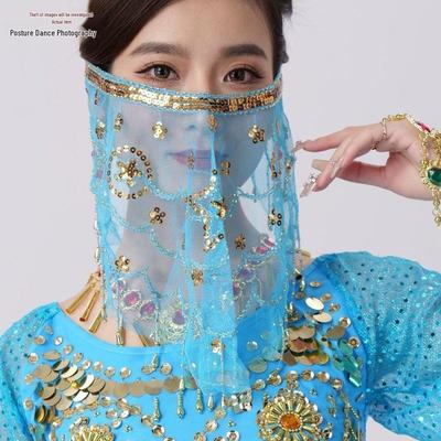 Set břišního tance s květy švestky - závoj a šátek