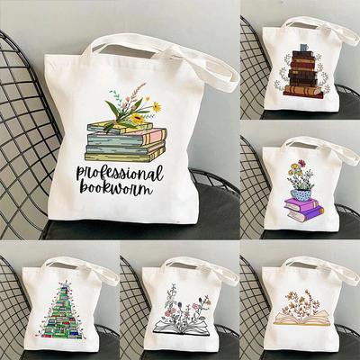 Flowery Books Print Harajuku Women's Casual Shopping & Student Tote Bag