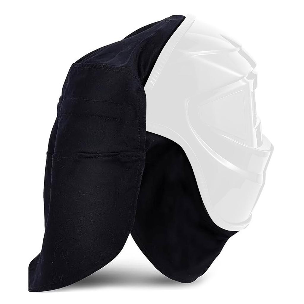 Set 2 Piese Husă Cască Sudură și Bavetă Material Piele Rezistent la Căldură Protecție Completă Cap Gât Pentru Lucru Sudură