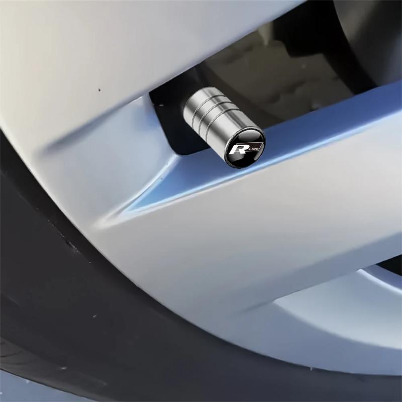 4pcs Metal Car Wheel Tire Valve Caps Stem Case With Logo For Volkswagen VW R Polo Passat Rline Golf 4 5 6 Tiguan Jetta GTI ID.3 kj6