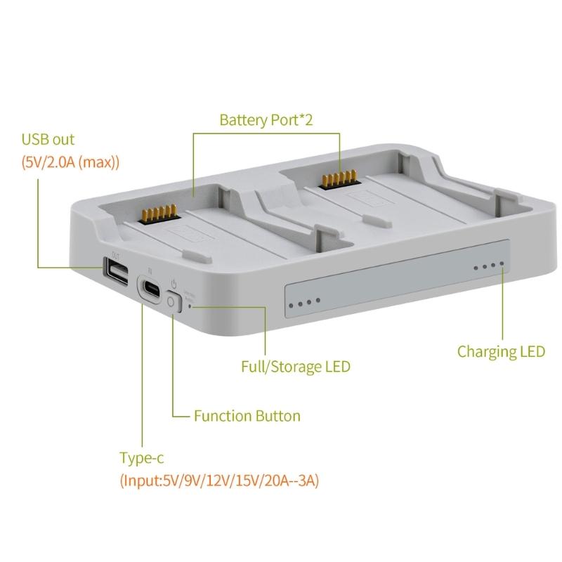 Double Battery Charger Battery Charging Dock For FLIP Battery With Space Saving Design And Intelligent Chip Monitoring