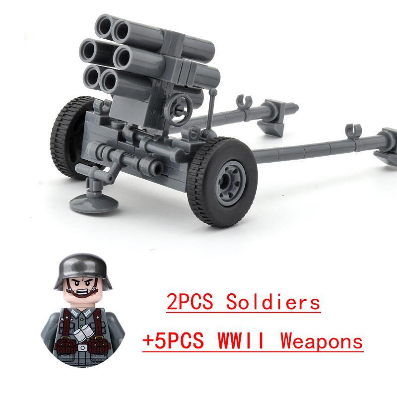 Non-Toxic Wwii Military North African Campaign Wheeled Armored Vehicle Tank Cannon Soldier Figures Building Blocks Weapon Truck Army Toy