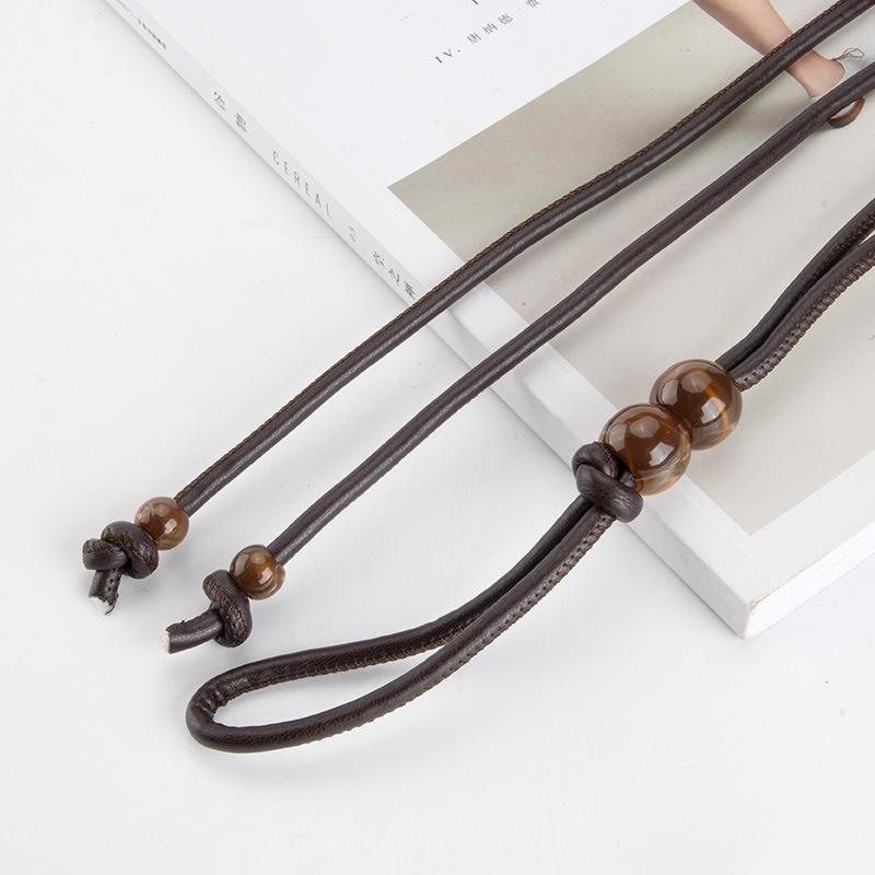 New European and American Knotted Pu Waist Rope for Women Versatile Dress Sweater High-end Decorative Waist Chain for Women