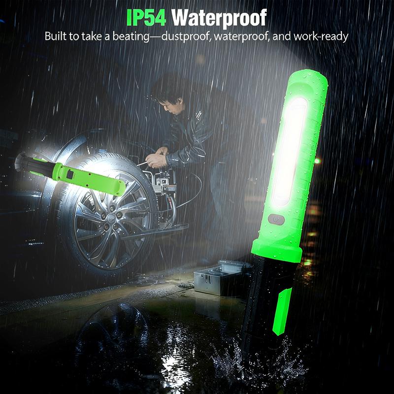 Work Light Bright LED Work Lights Rechargeable Magnetic Underhood Work Light with Hooks Cordless Battery Powered Flashlight