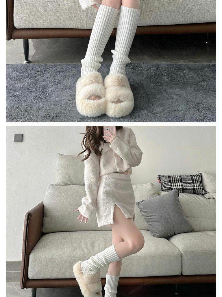 Japanese Lolita Knitted Calf Socks - Slimming Leg Covers, Shape-Enhancing JK Style