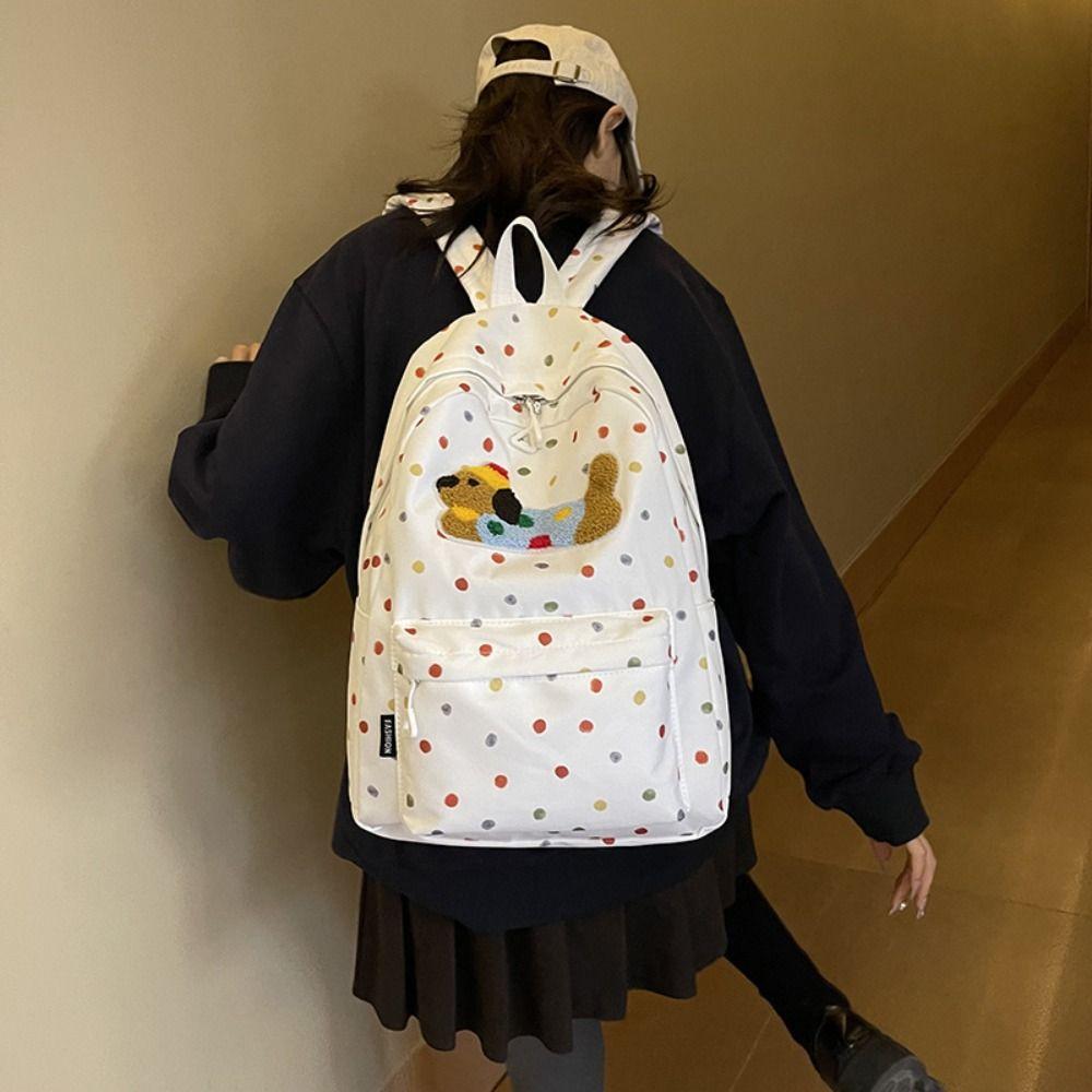 Travel Women's Backpack Large Capacity Student School Bag Fashion Puppy Print Backpack  Girls