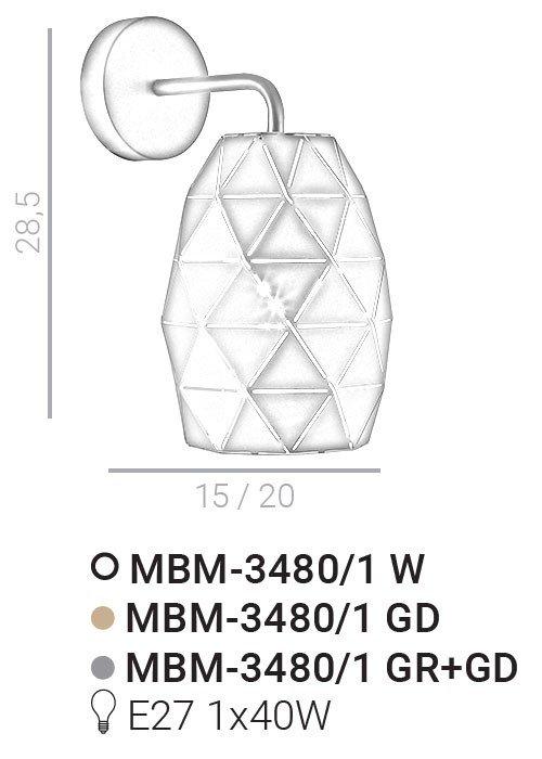 Kinkiet Harley MBM-3480/1 GR+GD Italux