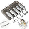 5pcs Metal Spoon Spinner Fishing Lure with Tackle Box Spoonbait Crankbaits Artificial Bait Fishing Gifts for Dad