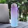 Water bottle simple outdoor sports portable with straw large capacity kettle space cup with rope explosion