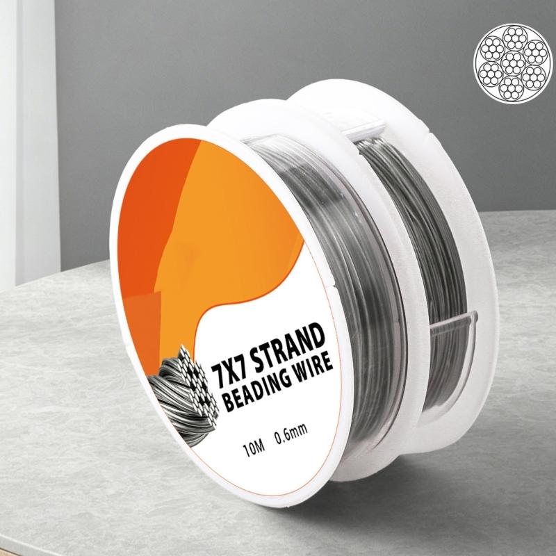 Jewelry Wire Roll with 10m Spool Length, Iron Beading Line for Bracelet Making, Earring Projects, Handmade Beadwork