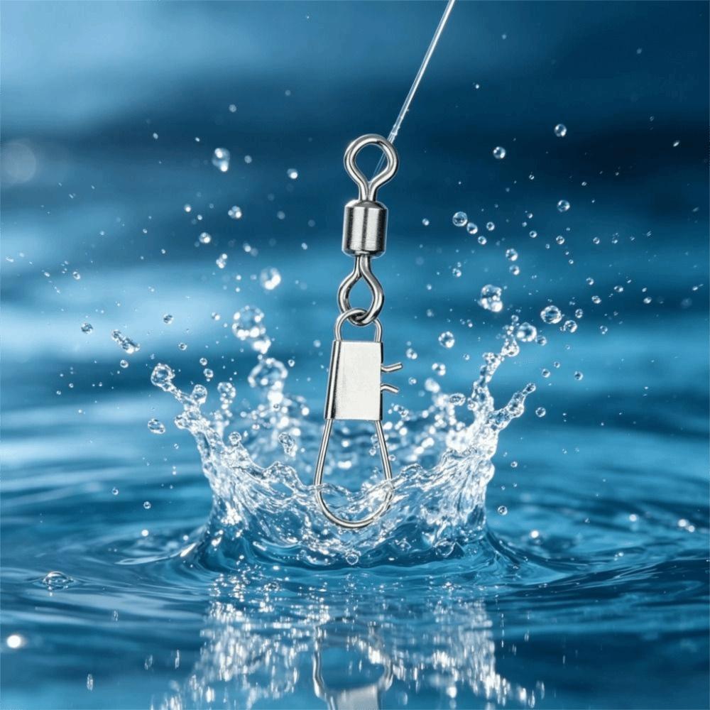 50pcs with Interlock Snap Fishhook Lure Connector Stainless Steel Fish Interlock Snap  Fishing