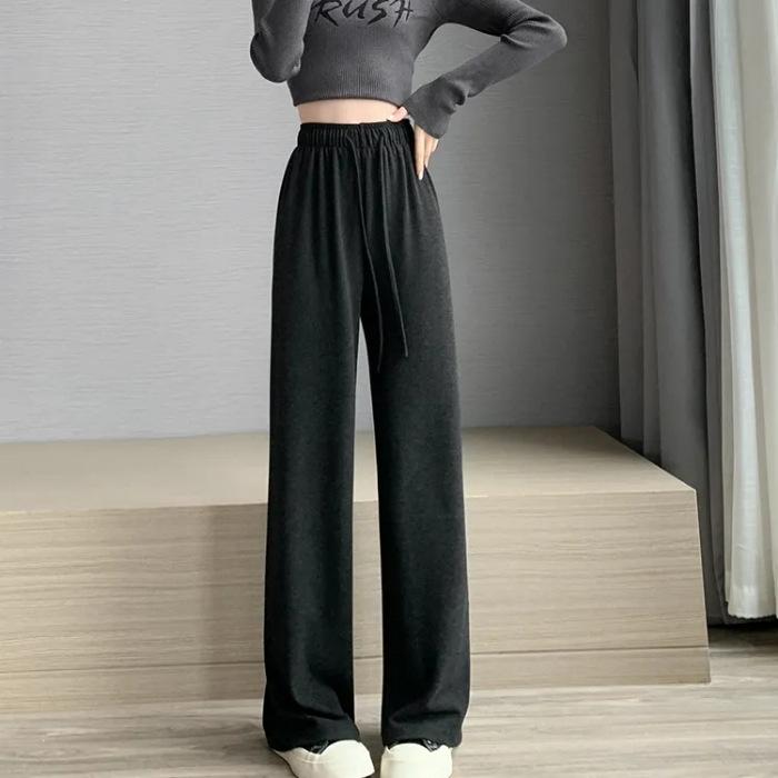 Gnomon Wide Leg Pants Women Spring Autumn Summer Thin Loose Straight Draped Lazy Sports Casual Pants