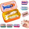 3d Printed Sardines Travel Jewelry Case Tin Like Jewelry Box with Fish-Shaped Holders for Rings, Earrings and Charms Portable Earring Organizer