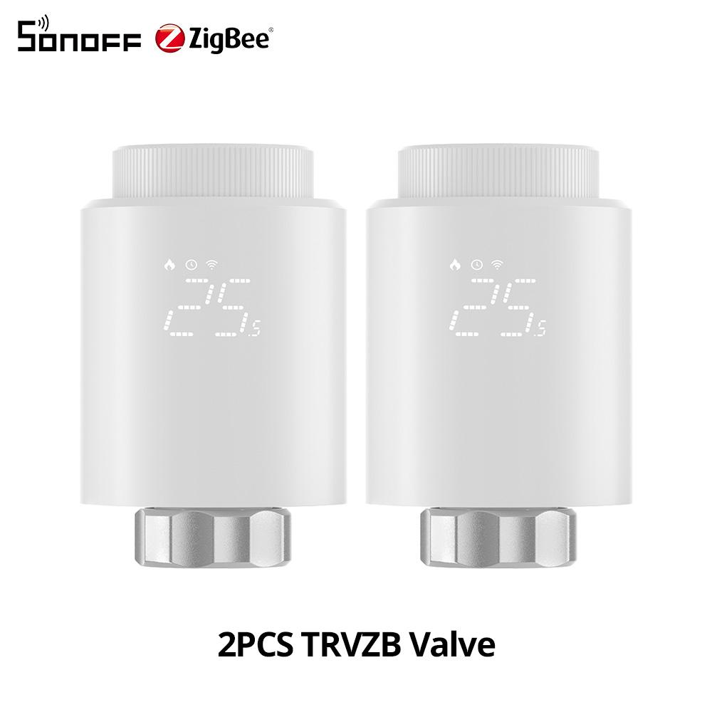 SONOFF TRVZB Zigbee Термостатический клапан для радиатора Умный дом Отопление Защита от замерзания Удаленное групповое управление через eWeLink Alexa 2PCS TRVZB