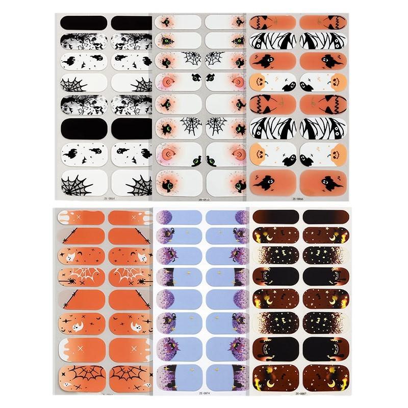 1Sheet Halloween Nail Stickers Waterproof European And American Cartoon Children'S Cute No Bake Night Light Nail Decoration