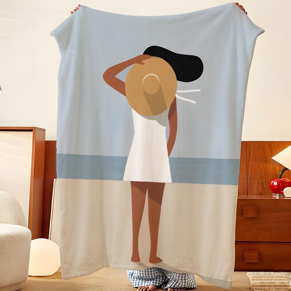 Artist Q-Quentin M-Monge Throw Flannel Throw Blanket, Lightweight Cozy, Durable Washable Cute Cool