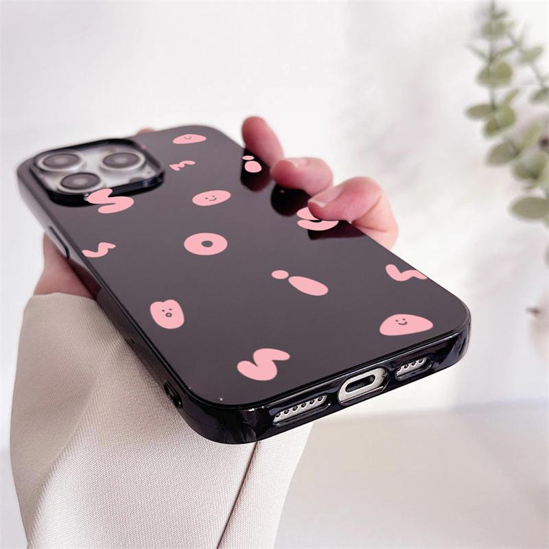 Simple Pink English Pattern Black Phone Case For iPhone 17 16E 16 15 Pro Max 14 13 12 11 Pro X XR XS 7 8 Plus Soft Back Cover