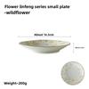 Japanese Style Ceramic Plate Retro Floral Print Small Dish for Dessert Fruit Salad Home Tableware
