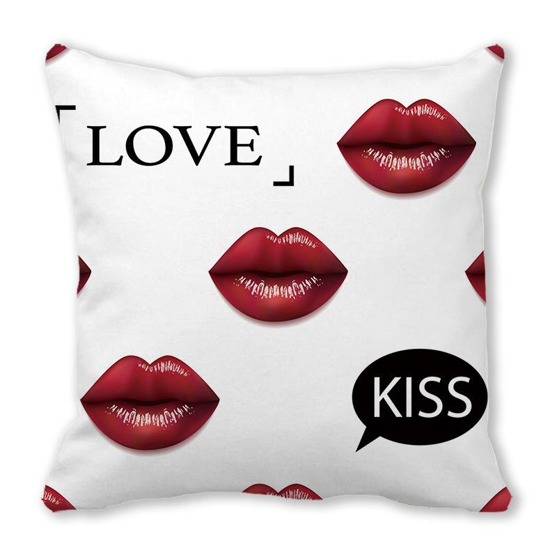 Creative Valentine's Day Happy Series Digital printing short plush pillow covers for car sofa office cushion cover home goods