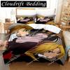 Set di biancheria da letto Fullmetal Alchemist con cartoni animati stampati in 3D, singolo, doppio, matrimoniale, king size, per adulti e bambini
