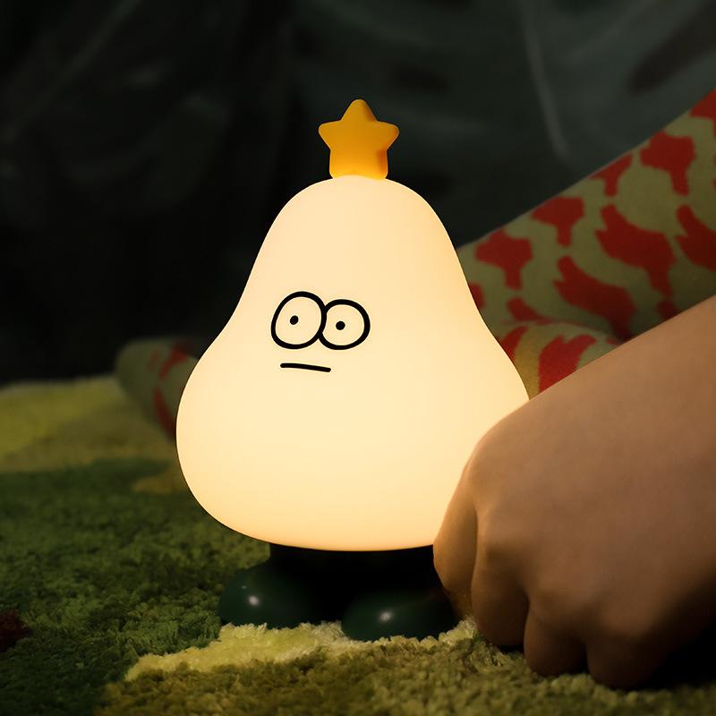 Creative Cute Cartoon Small Night Lamp Night Light Children's Bedroom Bedside Soft Light Eye Protection Simple Timing Companion