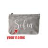 Personalized Embroidered Corduroy Makeup Bag Letter Toiletry Cosmetic Pouch Bridesmaid Proposal Gift Custom Makeup Bag for Women