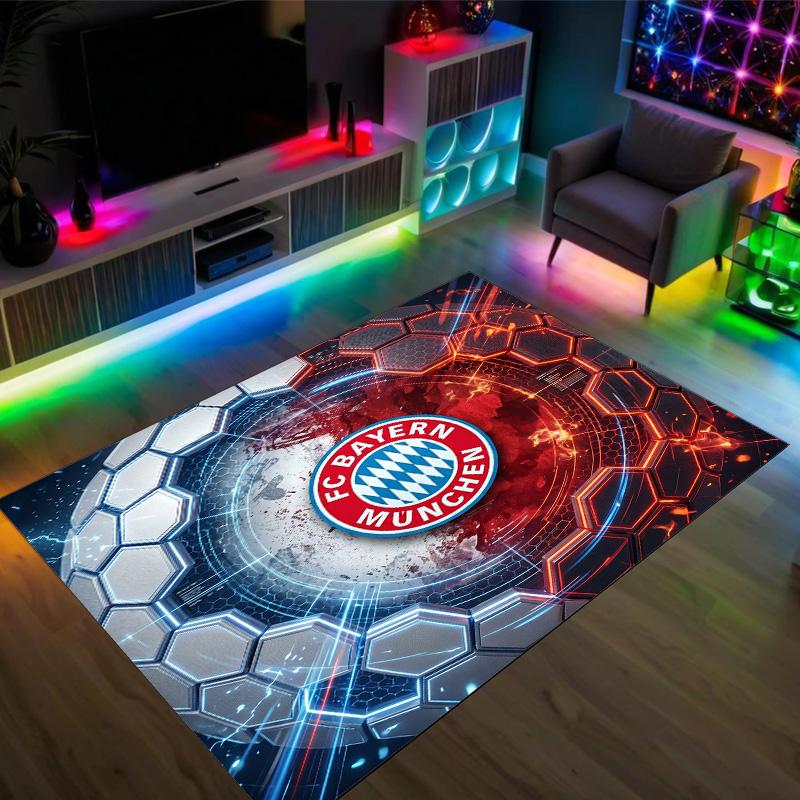 Bayern München Design Kristall Sammet Matta Mysig Icke?Halkskyddad tryckt matta för sovrum, vardagsrum, entré
