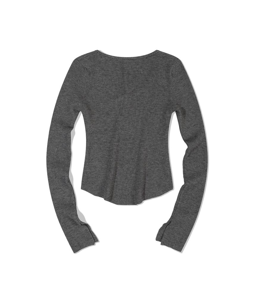 MOAA Seam Line Button Knit (Melange Gray)