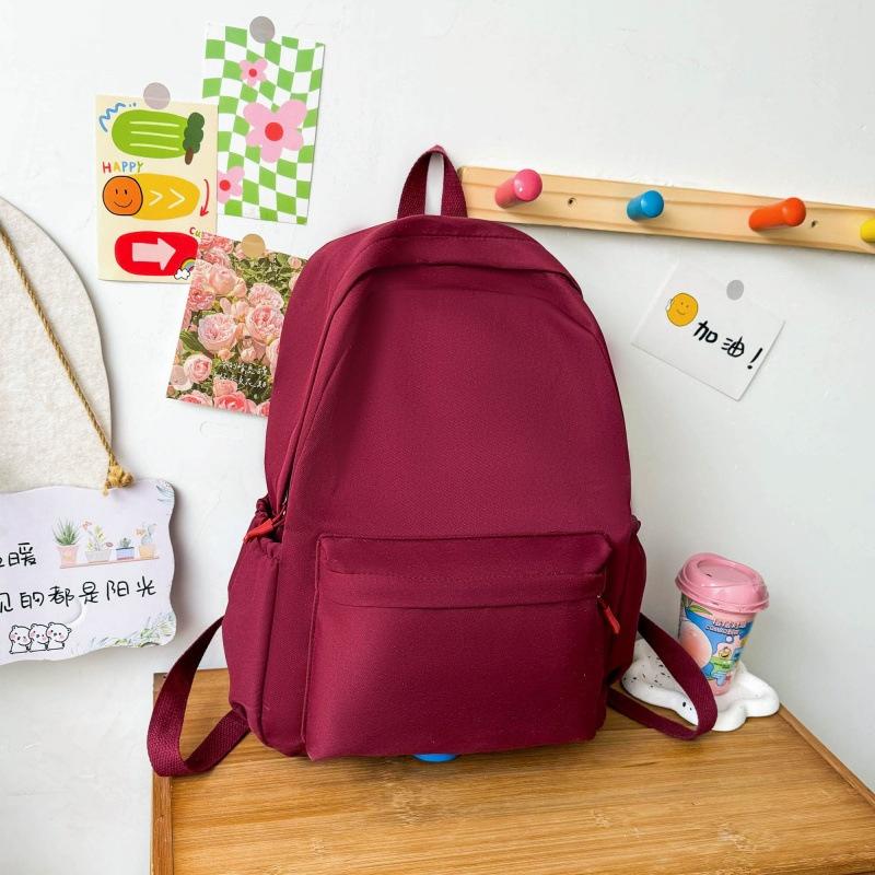 Student School Bag Korean Version Ins Large Capacity Light Canvas Backpack Girls' College Style Small Fresh Class Backpack