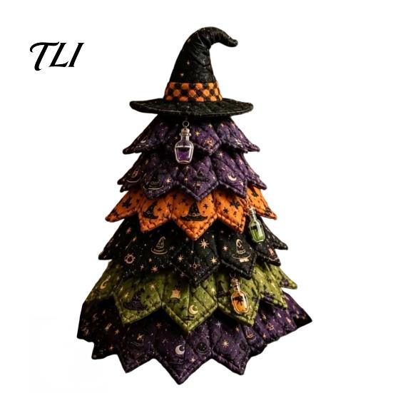 Seasonal Home Decor Projects DIY Quilted Fabric Christmas Tree Craft Kit, Vintage Patchwork Handmade Ornament Set Xmas Sewing Set, Tabletop
