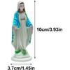 Queenbox 3.9" Plastic Blessed Catholic Mary Sculpture, Grace Lady Hand Italian Style Religious Durable Garden Statue Virgin Mother Figurine, 01