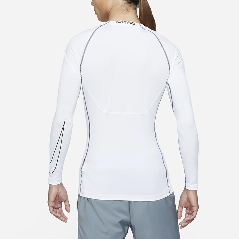 Nike Pro Dri-Fit Sport Casual Slim Fit Manica Lunga Girocollo T-Shirt Uomo Top Bianco DD1991-100
