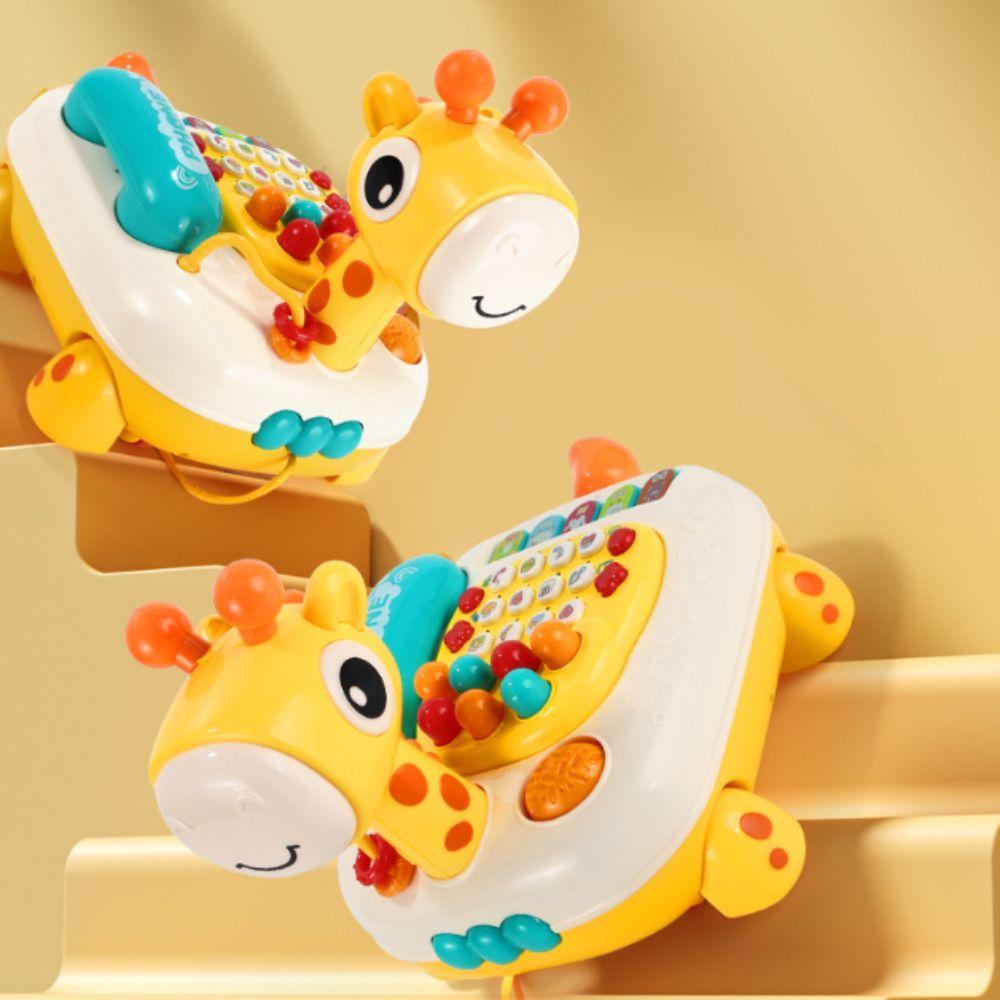 with Wheels Telephone Car Toy Elk Simulation Landline Phone Lovely Emulated Telephone Toys  Kids