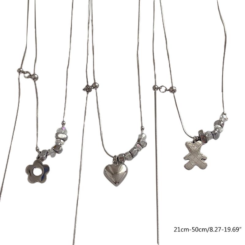 Pendant Necklace Women Short Stainless Steel Pendant Choker Neck Chain Stainless Steel Material Jewelry Gift for Girls